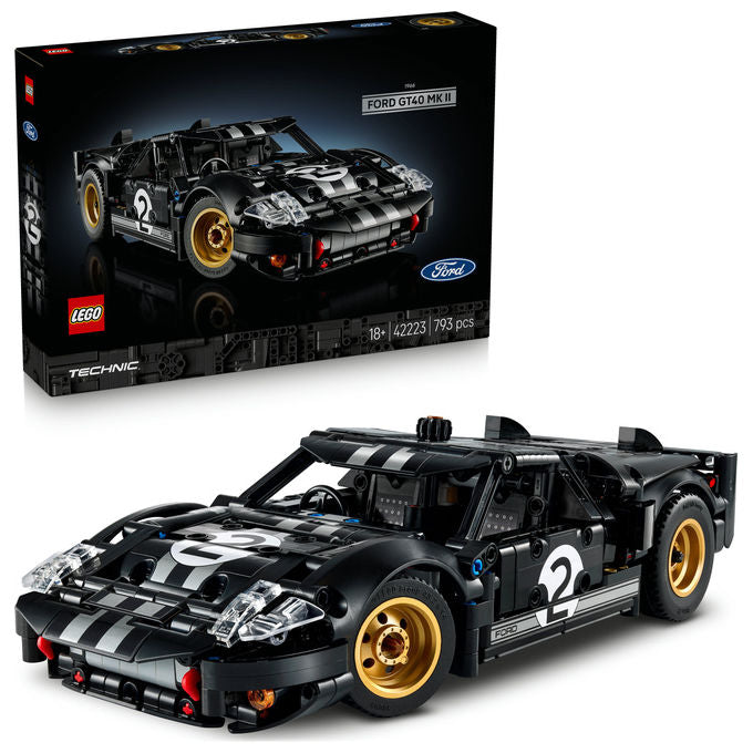 Lego 42223 Technic Auto da Corsa Ford GT40 MKII 1966 Kit di Modellismo 793 Pezzi colore Multicolore