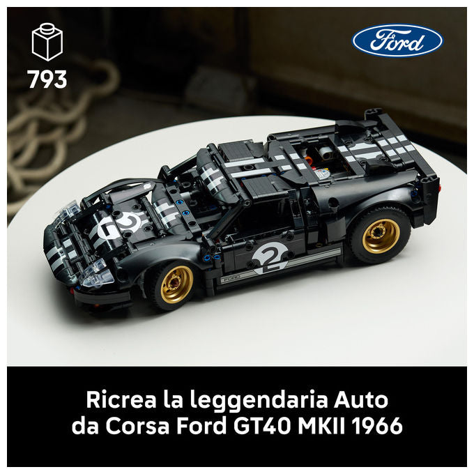 Lego 42223 Technic Auto da Corsa Ford GT40 MKII 1966 Kit di Modellismo 793 Pezzi colore Multicolore