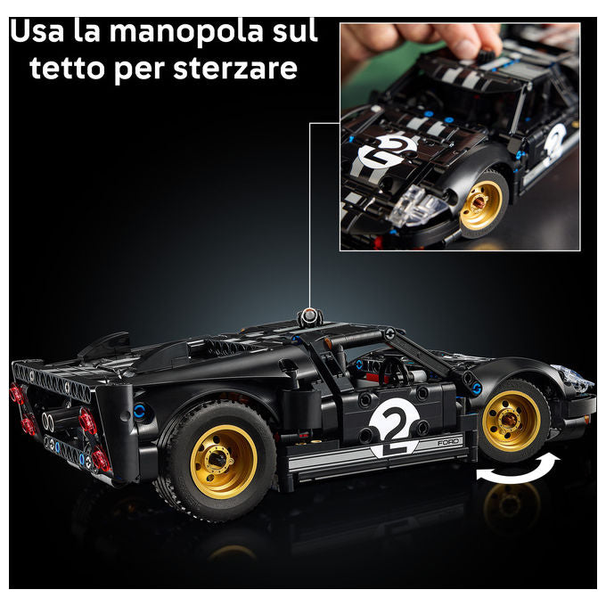 Lego 42223 Technic Auto da Corsa Ford GT40 MKII 1966 Kit di Modellismo 793 Pezzi colore Multicolore