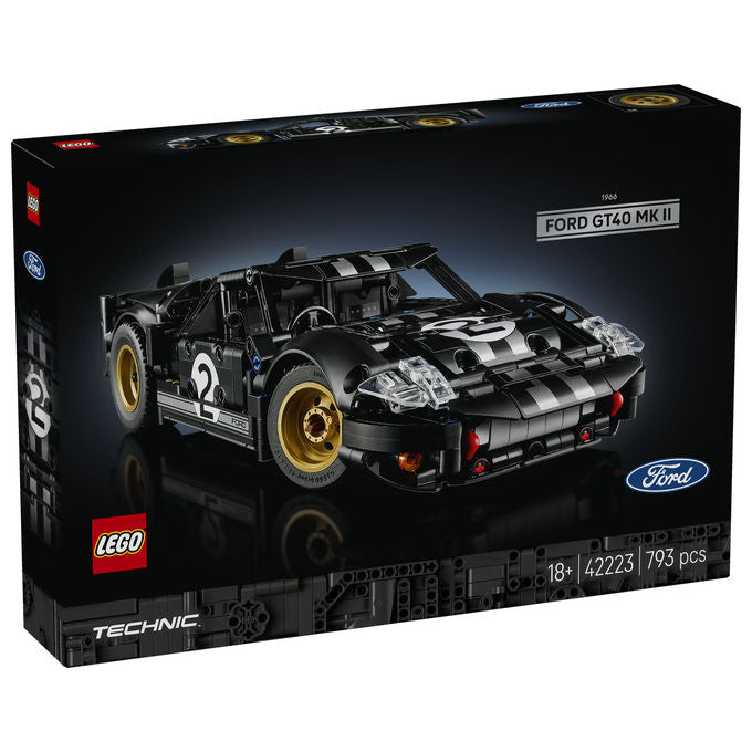 Lego 42223 Technic Auto da Corsa Ford GT40 MKII 1966 Kit di Modellismo 793 Pezzi colore Multicolore