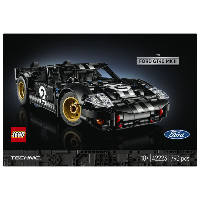 Lego 42223 Technic Auto da Corsa Ford GT40 MKII 1966 Kit di Modellismo 793 Pezzi colore Multicolore