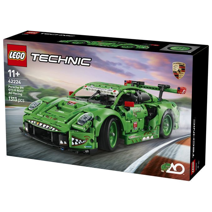 Lego 42224 Technic Auto Porsche 911 GT3 R REXY AO Racing con sterzo sospensioni differenziale portiere e bagagliaio apribili 1313 pezzi colore Multicolore