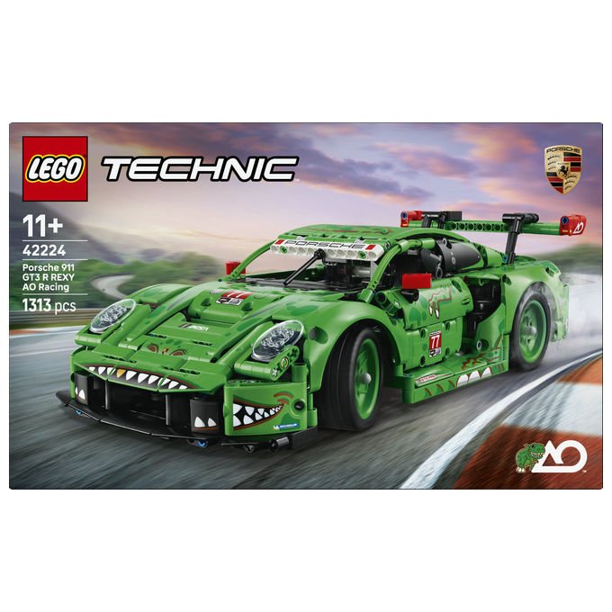 Lego 42224 Technic Auto Porsche 911 GT3 R REXY AO Racing con sterzo sospensioni differenziale portiere e bagagliaio apribili 1313 pezzi colore Multicolore