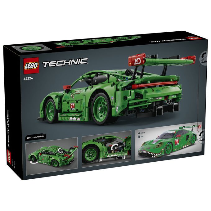 Lego 42224 Technic Auto Porsche 911 GT3 R REXY AO Racing con sterzo sospensioni differenziale portiere e bagagliaio apribili 1313 pezzi colore Multicolore