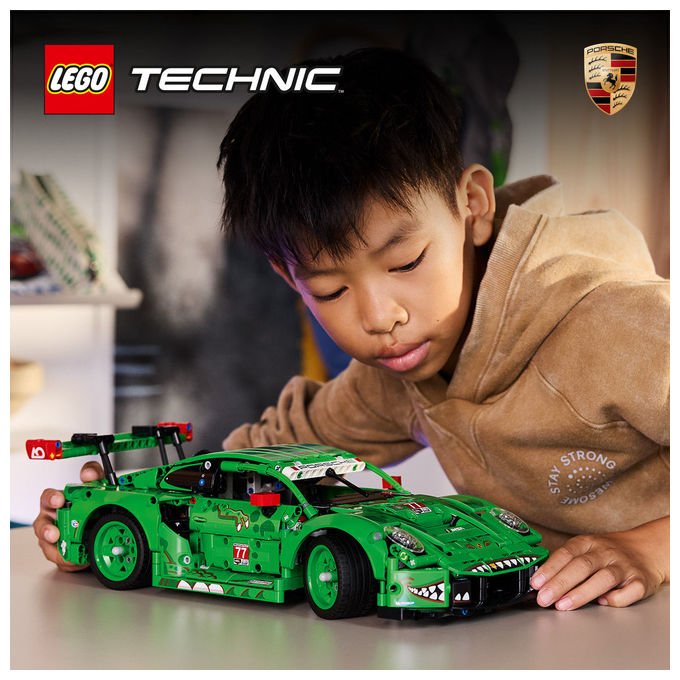 Lego 42224 Technic Auto Porsche 911 GT3 R REXY AO Racing con sterzo sospensioni differenziale portiere e bagagliaio apribili 1313 pezzi colore Multicolore