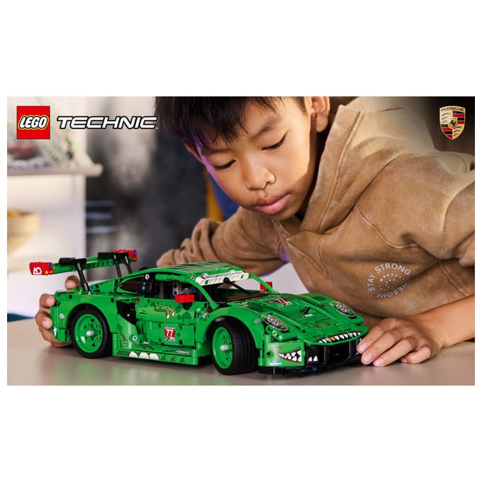 Lego 42224 Technic Auto Porsche 911 GT3 R REXY AO Racing con sterzo sospensioni differenziale portiere e bagagliaio apribili 1313 pezzi colore Multicolore