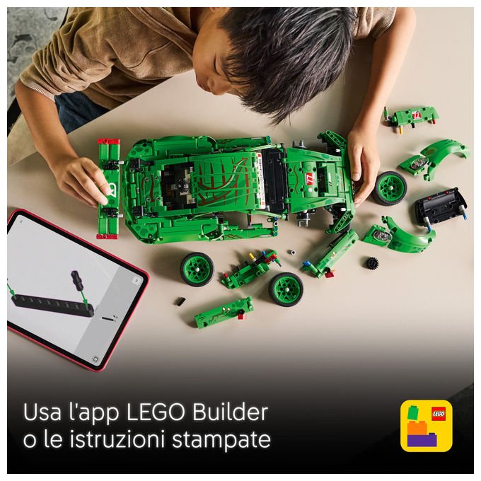 Lego 42224 Technic Auto Porsche 911 GT3 R REXY AO Racing con sterzo sospensioni differenziale portiere e bagagliaio apribili 1313 pezzi colore Multicolore