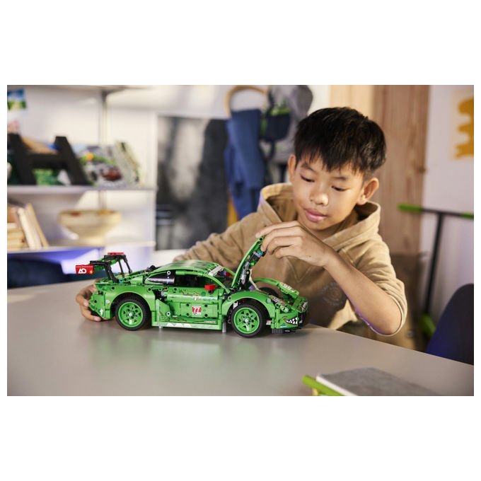 Lego 42224 Technic Auto Porsche 911 GT3 R REXY AO Racing con sterzo sospensioni differenziale portiere e bagagliaio apribili 1313 pezzi colore Multicolore