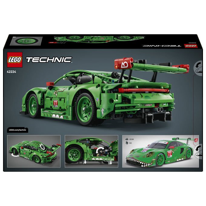 Lego 42224 Technic Auto Porsche 911 GT3 R REXY AO Racing con sterzo sospensioni differenziale portiere e bagagliaio apribili 1313 pezzi colore Multicolore