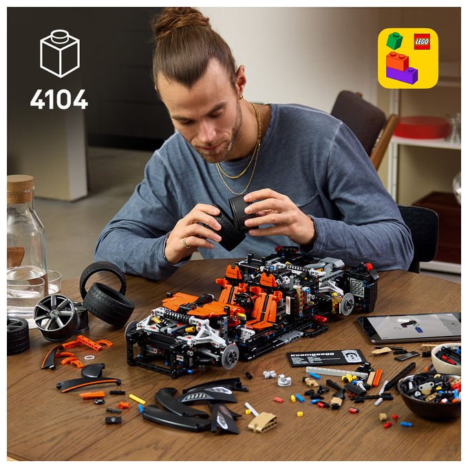 Lego 42232 Technic Kit di Modellismo per Adulti con 4104 Pezzi Motore V8 Pistoni Cambio 9 Rapporti Sospensioni Triplex Modalita' Ghost colore Multicolore