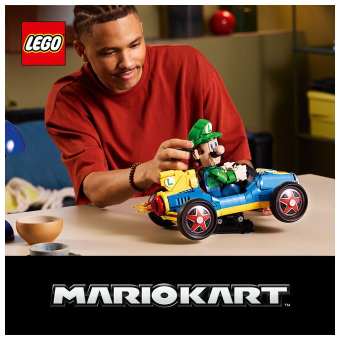 Lego 72050 Super Mario Mario Kart Luigi e Mach 8 Set da Costruzione per Adulti 2234 Pezzi 41x23x25 cm