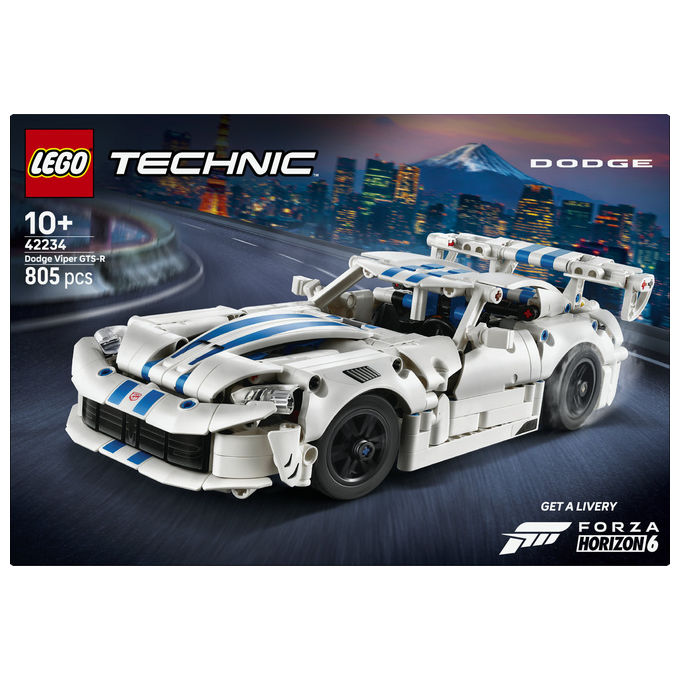 Lego 42234 Technic Auto Sportiva Dodge Viper GTS-R con Motore V10 Sterzo e Differenziale 805 pezzi colore Multicolore