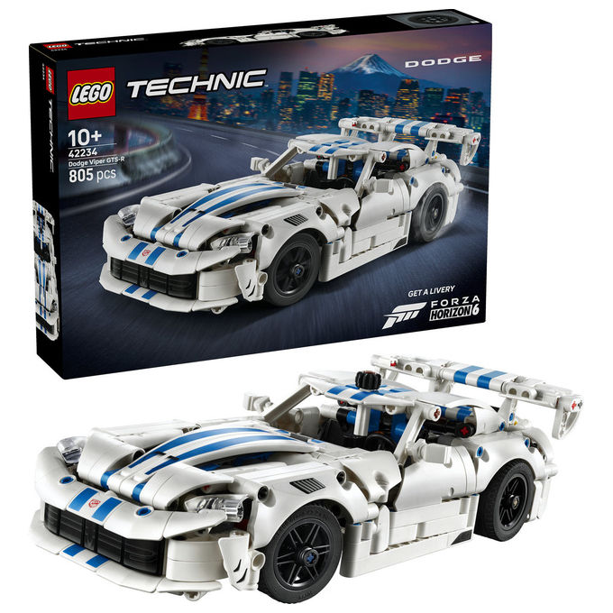 Lego 42234 Technic Auto Sportiva Dodge Viper GTS-R con Motore V10 Sterzo e Differenziale 805 pezzi colore Multicolore