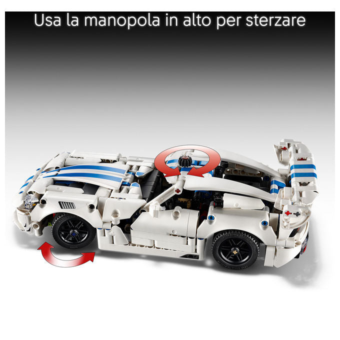 Lego 42234 Technic Auto Sportiva Dodge Viper GTS-R con Motore V10 Sterzo e Differenziale 805 pezzi colore Multicolore