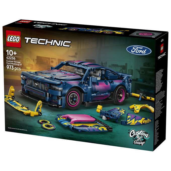 Lego 42236 Auto Ford Mustang GT Custom Garage Giocattolo con Motore V8 Sterzo HOG Parti Intercambiabili da 10+ colore Multicolore