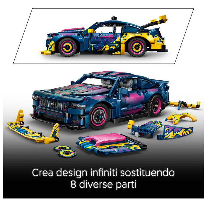 Lego 42236 Auto Ford Mustang GT Custom Garage Giocattolo con Motore V8 Sterzo HOG Parti Intercambiabili da 10+ colore Multicolore