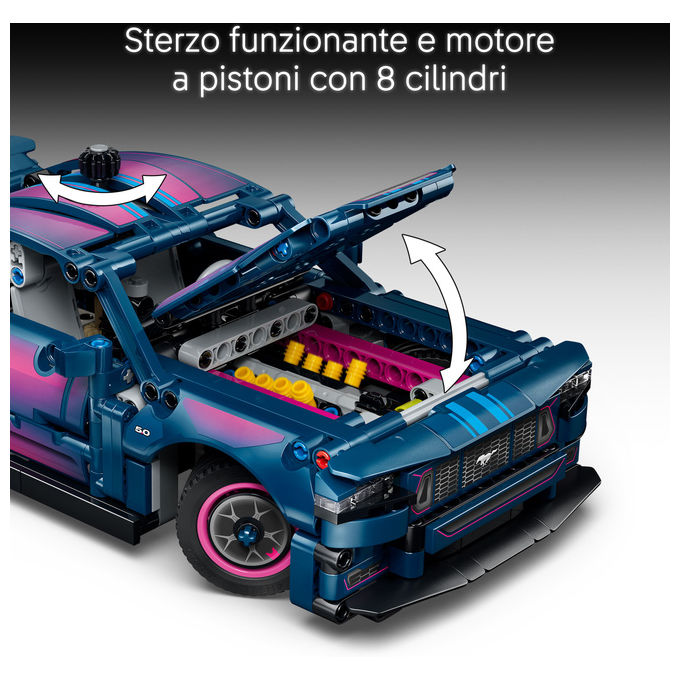 Lego 42236 Auto Ford Mustang GT Custom Garage Giocattolo con Motore V8 Sterzo HOG Parti Intercambiabili da 10+ colore Multicolore