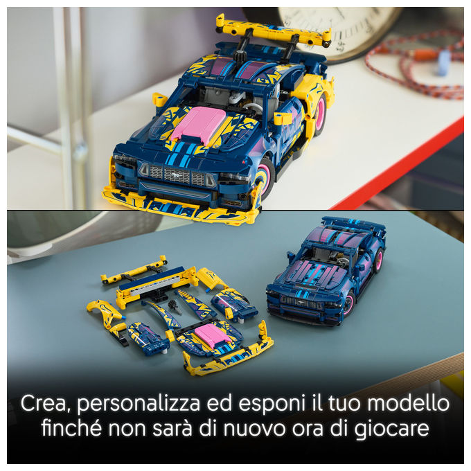 Lego 42236 Auto Ford Mustang GT Custom Garage Giocattolo con Motore V8 Sterzo HOG Parti Intercambiabili da 10+ colore Multicolore