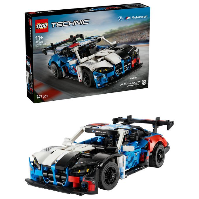 Lego 42226 Technic Auto da Corsa BMW M4 GT3 EVO con Motore V6 Sterzo Funzionante Portiere Apribili 747 Pezzi colore Nero