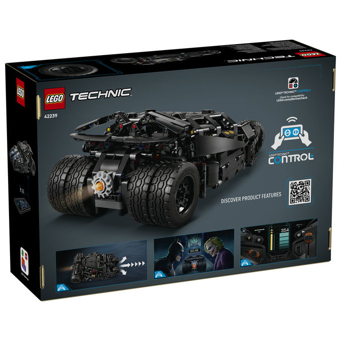 Lego 42239 Technic Batmobile Tumbler Giocattolo Telecomandato con Controllo App e Luci Funzionanti colore Nero