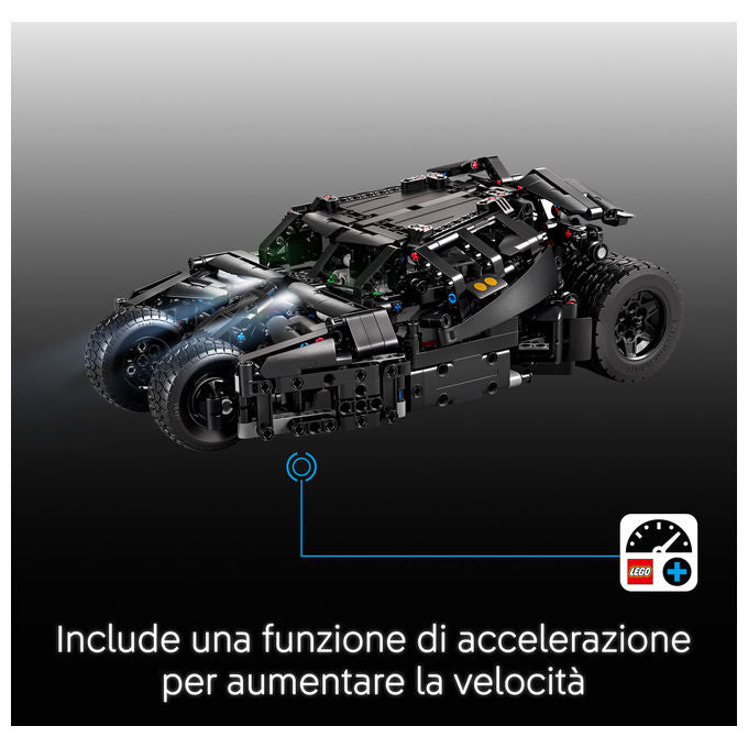 Lego 42239 Technic Batmobile Tumbler Giocattolo Telecomandato con Controllo App e Luci Funzionanti colore Nero