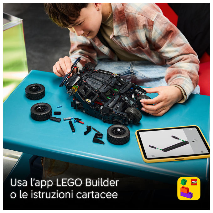 Lego 42239 Technic Batmobile Tumbler Giocattolo Telecomandato con Controllo App e Luci Funzionanti colore Nero