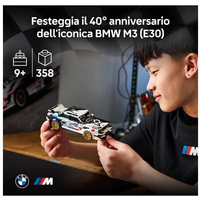 Lego 77263 Speed Champions Set di costruzione BMW M3 E30 358 pezzi colore Multicolore