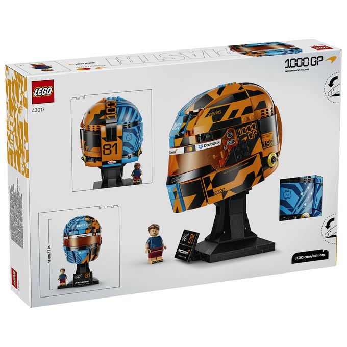 Lego 43017 Editions Casco Formula 1 Oscar Piastri McLaren Mastercard F1 Team 793 pezzi 14+ colore Papaya e Blu