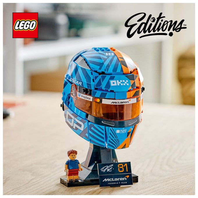 Lego 43017 Editions Casco Formula 1 Oscar Piastri McLaren Mastercard F1 Team 793 pezzi 14+ colore Papaya e Blu