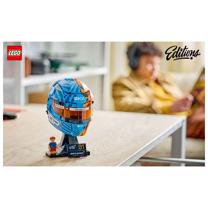 Lego 43017 Editions Casco Formula 1 Oscar Piastri McLaren Mastercard F1 Team 793 pezzi 14+ colore Papaya e Blu