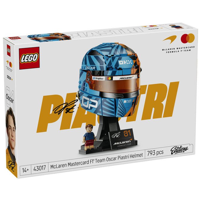 Lego 43017 Editions Casco Formula 1 Oscar Piastri McLaren Mastercard F1 Team 793 pezzi 14+ colore Papaya e Blu