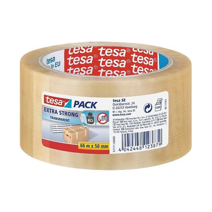 Tesa Confezione 6 Nastro Extrastrong Pvc 66x50 Trasparente