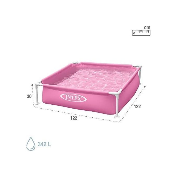 Intex 57172 Piscina Quadrata Mini Frame Fucsia 122x122x30cm