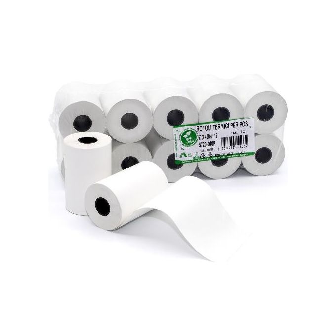 Rotolificio Pugliese Confezione 10 Roll Made Rotolo Termico Pos 57mm