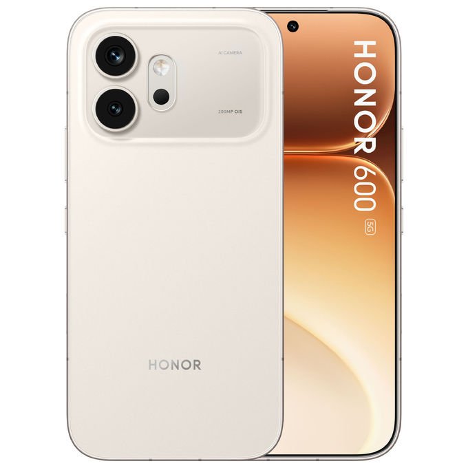 Honor 600, smartphone con smartwatch Watch 2i, 8 GB RAM, 512 GB, Snapdragon 7 Gen 4, display 6.57'', oro