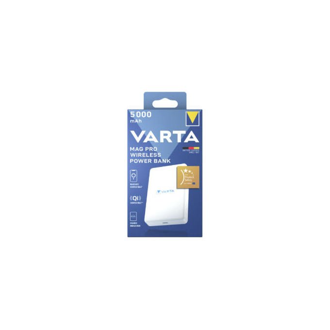 Varta 57903 101 111 Mag Pro Wireless Power Bank 5000 mAh USB-C Bianco