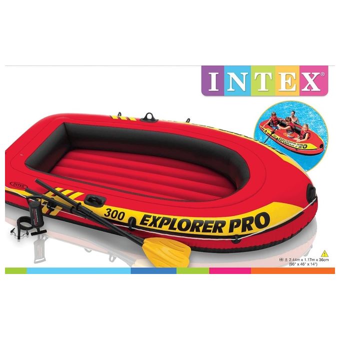 Intex Gommone Explorer Pro 200 remi e pompa inclusi Single 244x 117 x 36 cm