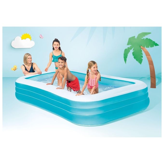Intex 58484 Family Piscina Gonfiabile Rettangolare 3 Camere d'Aria 305x183x56 cm 1050 L colore Blu Bianco
