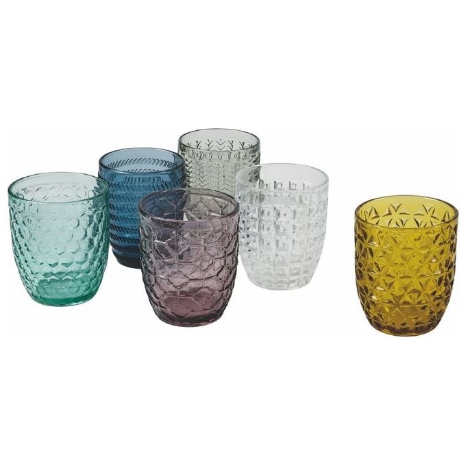 VDE TIVOLI 1996 Geometrie Set 6 Bicchieri Acqua In Vetro 300 Ml