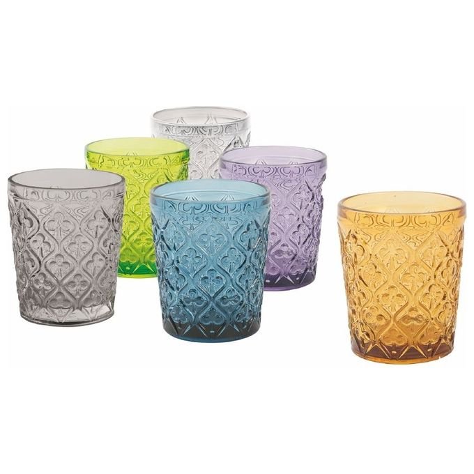 VDE TIVOLI 1996 Marrakech Set 6 Bicchieri Acqua In Vetro 240 Ml