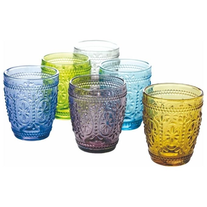 VDE TIVOLI 1996 Imperial Set 6 Bicchieri Acqua In Vetro 295 Ml