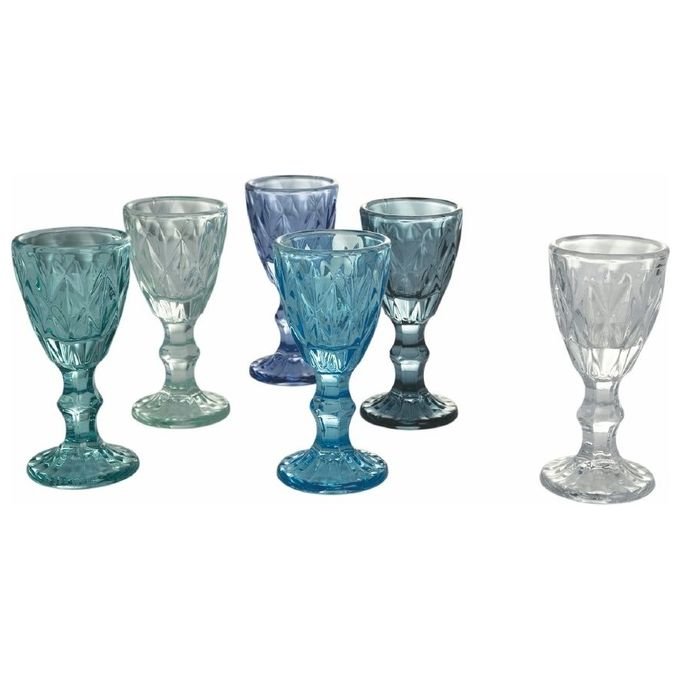 VDE TIVOLI 1996 Prisma Ocean Set 6 Liquorini In Vetro 45 Ml