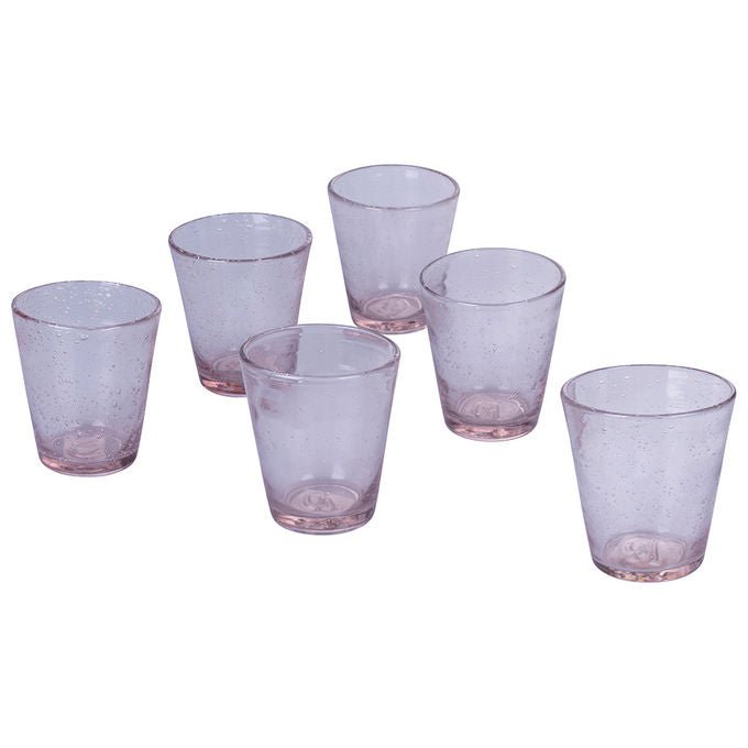 VDE TIVOLI 1996 Set 6 Cancun Satin Bicchiere Acqua In Pasta Di Vetro Soffiato 250 Ml
