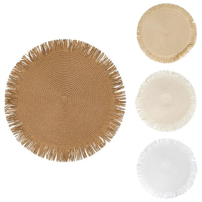 Tovaglietta Chocolate tonda con frange 38 cm set 4 pz