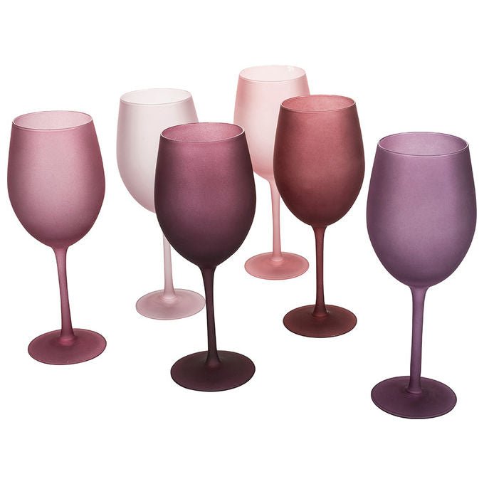 VDE TIVOLI 1996 Happy Hour Provence Set 6 Calici Frosted In Vetro 550 Ml