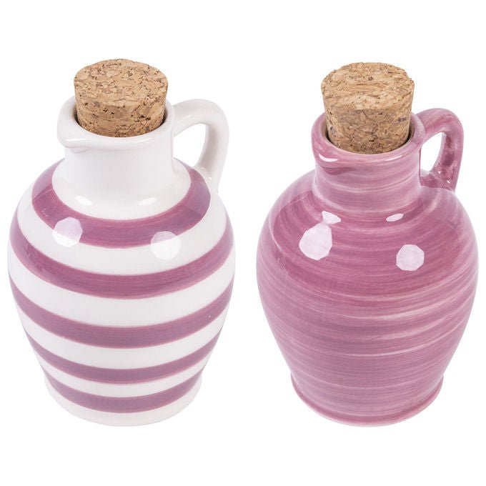 Anfora mini oliera 95 ml in ceramica tappo in sughero, Masseria