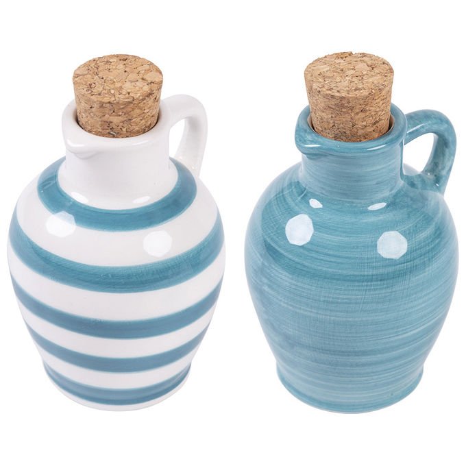 Anfora mini oliera 95 ml in ceramica tappo in sughero, Masseria