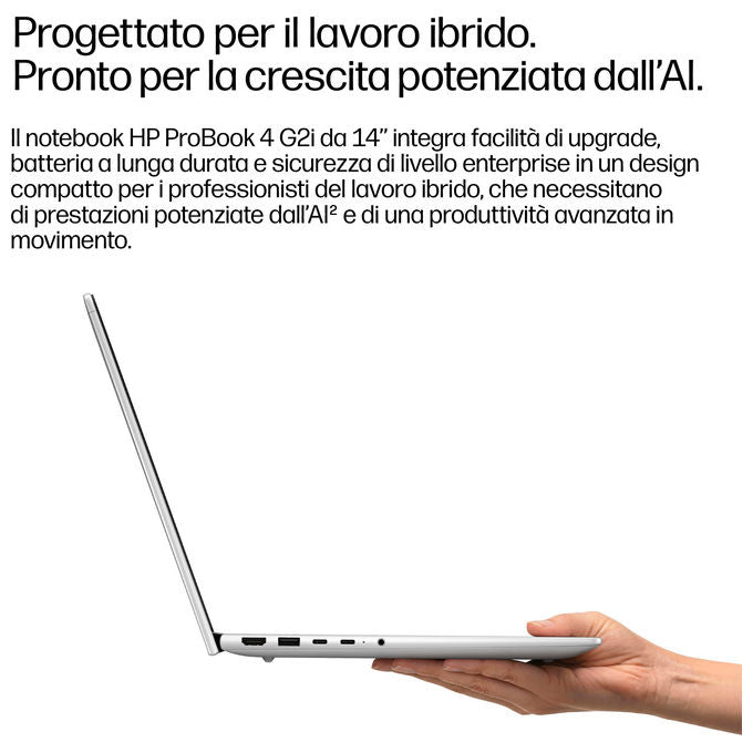 HP DQ6M9AT HP ProBook 4 G2i Computer portatile Intel Core 5 32 GB LPDDR5x 512 GB SSD Wi-Fi 7 Windows 11 Pro colore Argento