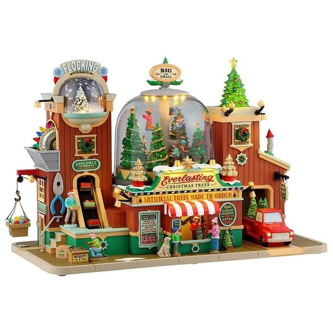 LEMAX 55324 Alberi di Natale Eterni con Adattatore 4,5 V Pezzo Animato Sights and Sounds Larghezza 34,3 cm Altezza 23,4 cm Profondita' 18,8 cm colore Multicolore
