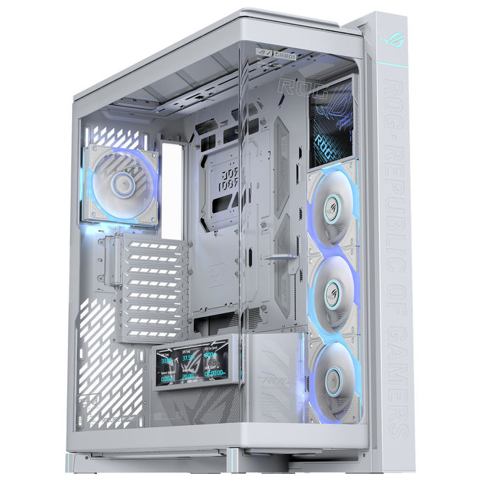 Asus 90DC00T3-B09030 ROG CRONOX GR801 Case PC Full Tower E-ATX Vetro Temperato Curvo Display LCD 9.2'' ARGB colore Bianco